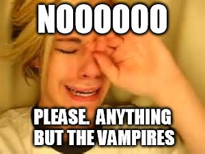 NOOOOOO PLEASE.  ANYTHING BUT THE VAMPIRES | made w/ Imgflip meme maker