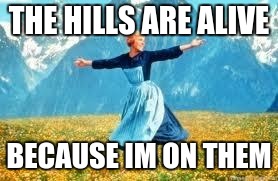 Look At All These Meme | THE HILLS ARE ALIVE; BECAUSE IM ON THEM | image tagged in memes,look at all these | made w/ Imgflip meme maker