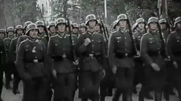 Wehrmacht Soldiers Marching  Blank Meme Template