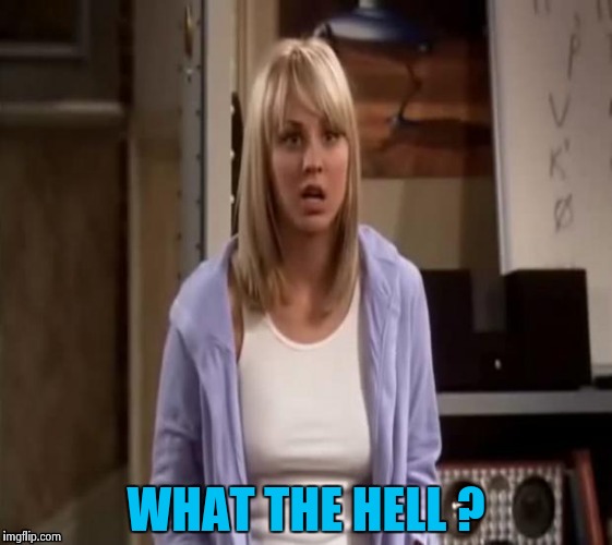 Confused Penny | WHAT THE HELL ? | image tagged in confused penny | made w/ Imgflip meme maker
