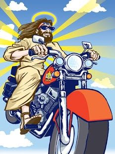 Jesus motorcycle Blank Meme Template