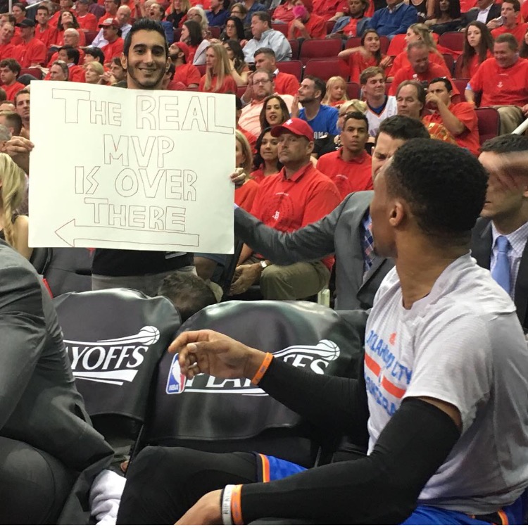 Russell Westbrook and fan Blank Meme Template