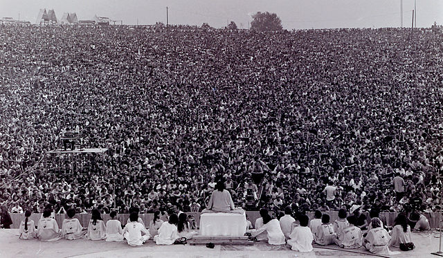 Swami Opening Woodstock - wikimedia; Public Domain Blank Meme Template