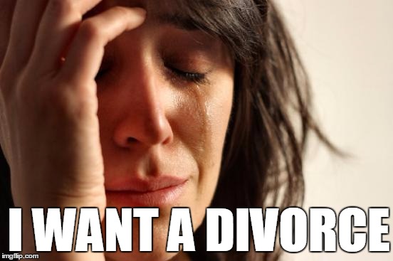 First World Problems Meme | I WANT A DIVORCE | image tagged in memes,first world problems | made w/ Imgflip meme maker