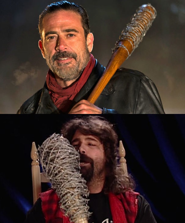 Negan Vs. Mick Foley Blank Meme Template