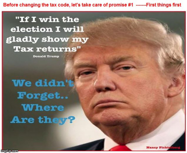Image tagged in trump tax return release promise - Imgflip