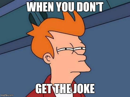 WHEN YOU DON'T GET THE JOKE | image tagged in memes,futurama fry | made w/ Imgflip meme maker