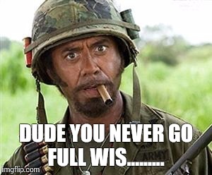 Full Retard | DUDE YOU NEVER GO FULL WIS......... | image tagged in full retard | made w/ Imgflip meme maker