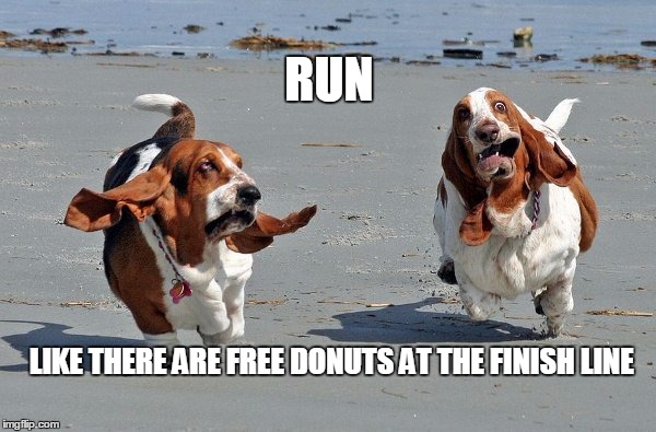 RUN; LIKE THERE ARE FREE DONUTS AT THE FINISH LINE | made w/ Imgflip meme maker