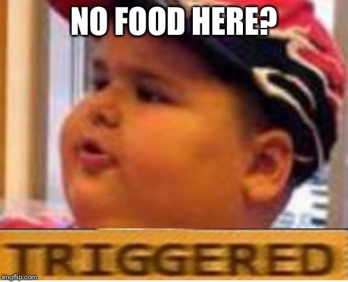 McDonald fat boy triggered |  NO FOOD HERE? | image tagged in mcdonald fat boy triggered | made w/ Imgflip meme maker