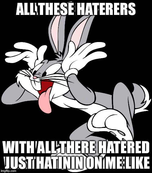 ALL THESE HATERERS WITH ALL THERE HATERED JUST HATININ ON ME LIKE | made w/ Imgflip meme maker