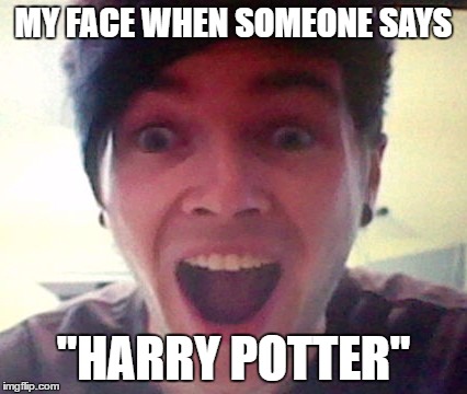 Dantdm | MY FACE WHEN SOMEONE SAYS; "HARRY POTTER" | image tagged in dantdm | made w/ Imgflip meme maker