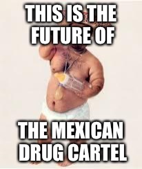 mexican dwarf | THIS IS THE FUTURE OF; THE MEXICAN DRUG CARTEL | image tagged in mexican dwarf | made w/ Imgflip meme maker