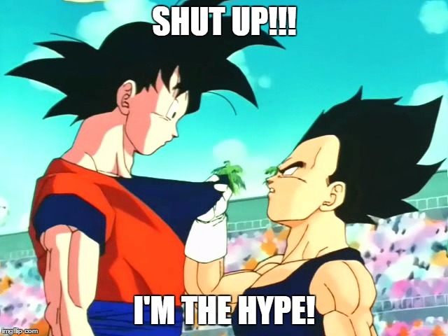 Hype | SHUT UP!!! I'M THE HYPE! | image tagged in tfs dbz vegeta goku hype | made w/ Imgflip meme maker