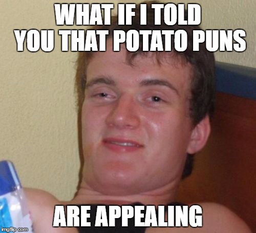 10 Guy Meme | WHAT IF I TOLD YOU THAT POTATO PUNS; ARE APPEALING | image tagged in memes,10 guy | made w/ Imgflip meme maker