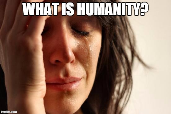 First World Problems Meme | WHAT IS HUMANITY? | image tagged in memes,first world problems | made w/ Imgflip meme maker