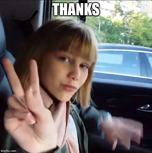 Grace Vanderwaal | THANKS | image tagged in grace vanderwaal | made w/ Imgflip meme maker