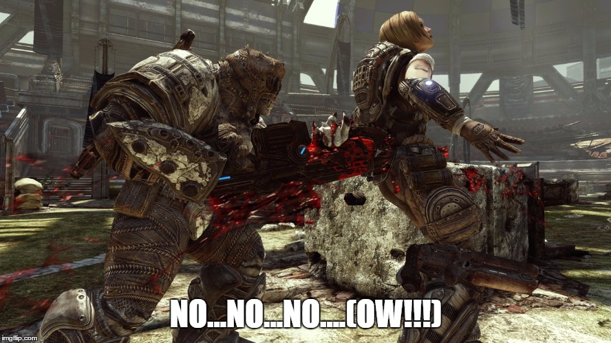 Worst response to a chainsaw execution | NO...NO...NO....(OW!!!) | image tagged in execution understatement | made w/ Imgflip meme maker