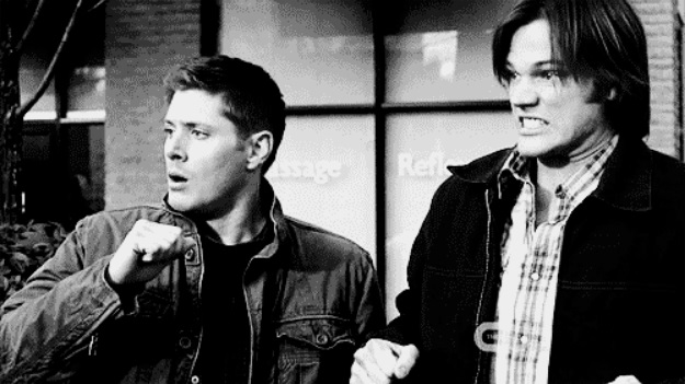 Dean and Sam surprised Blank Meme Template