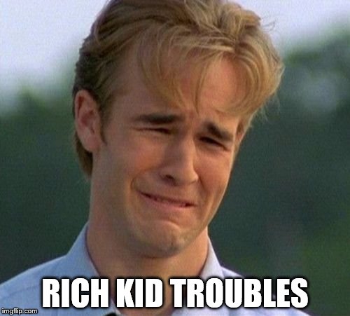 1990s First World Problems | RICH KID TROUBLES | image tagged in memes,1990s first world problems | made w/ Imgflip meme maker
