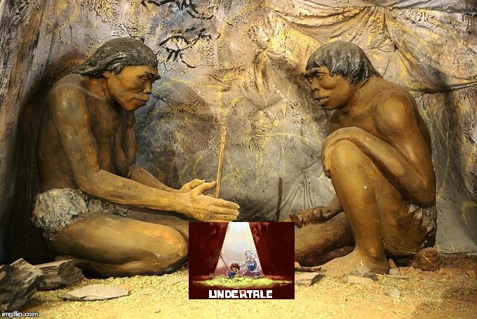 Rare Picture of Men Discovering Undertale | image tagged in undertale,rare picture of men discovering fire | made w/ Imgflip meme maker