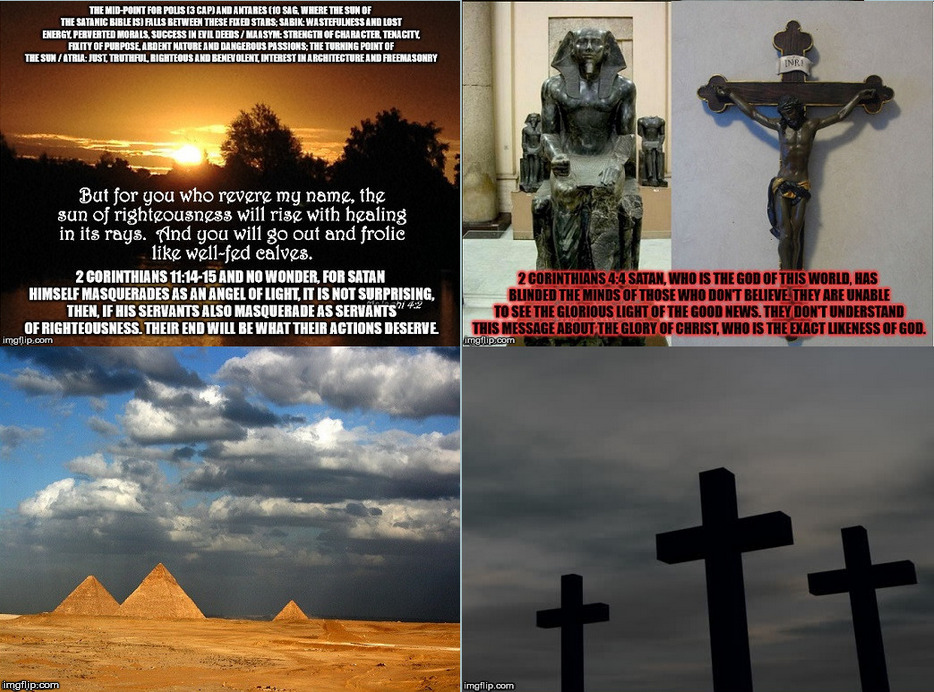 Unholy Alliance | image tagged in the devil and his angels,the devil,unholy,darkness,pyramids of giza,evil | made w/ Imgflip meme maker