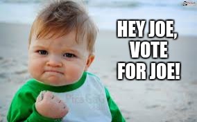 Hey Joe | HEY JOE, VOTE FOR JOE! | image tagged in politics | made w/ Imgflip meme maker