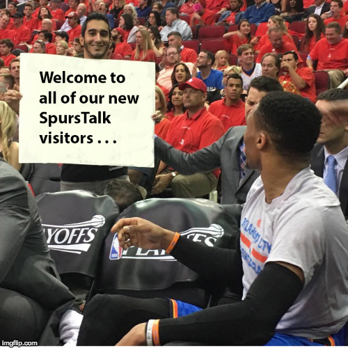 image tagged in westbrook and spurstalk | made w/ Imgflip meme maker