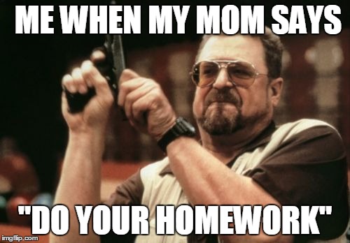 Am I The Only One Around Here | ME WHEN MY MOM SAYS; "DO YOUR HOMEWORK" | image tagged in memes,am i the only one around here | made w/ Imgflip meme maker