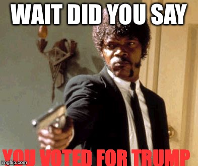 Say That Again I Dare You Meme | WAIT DID YOU SAY; YOU VOTED FOR TRUMP | image tagged in memes,say that again i dare you | made w/ Imgflip meme maker