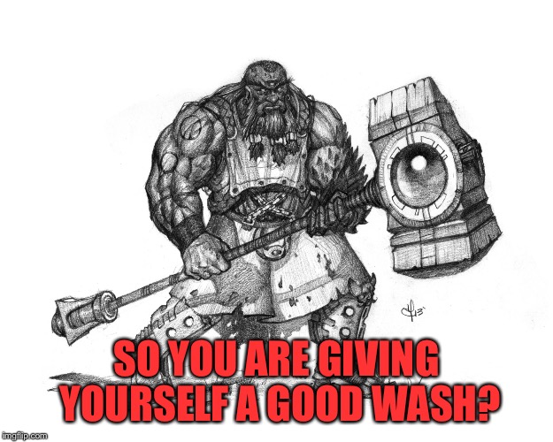 Troll Smasher | SO YOU ARE GIVING YOURSELF A GOOD WASH? | image tagged in troll smasher | made w/ Imgflip meme maker