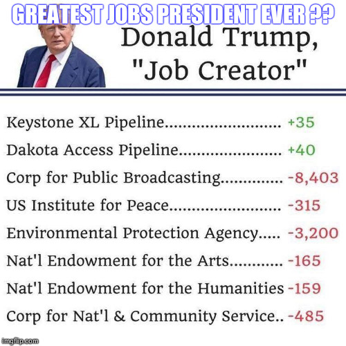 No jobs | GREATEST JOBS PRESIDENT EVER ?? | image tagged in trump,nazi,republican,loser,fail | made w/ Imgflip meme maker