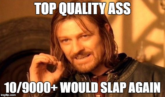 One Does Not Simply Meme | TOP QUALITY ASS; 10/9000+ WOULD SLAP AGAIN | image tagged in memes,one does not simply | made w/ Imgflip meme maker