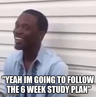 Why you always lying |  "YEAH IM GOING TO FOLLOW THE 6 WEEK STUDY PLAN" | image tagged in why you always lying | made w/ Imgflip meme maker