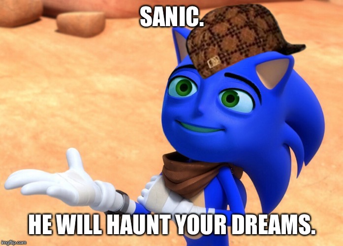 The Sanic Movie | SANIC. HE WILL HAUNT YOUR DREAMS. | image tagged in the sanic movie,scumbag | made w/ Imgflip meme maker