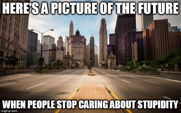 Empty Streets | HERE'S A PICTURE OF THE FUTURE; WHEN PEOPLE STOP CARING ABOUT STUPIDITY | image tagged in empty streets,stupidity,anti-stupidity,stupid,anti-stupid,future | made w/ Imgflip meme maker