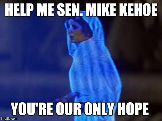 help me obi wan | HELP ME SEN. MIKE KEHOE; YOU'RE OUR ONLY HOPE | image tagged in help me obi wan | made w/ Imgflip meme maker