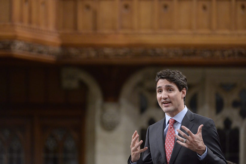 Trudeau in Question Period Blank Meme Template