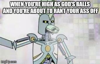 Long ago... | WHEN YOU'RE HIGH AS GOD'S BALLS AND YOU'RE ABOUT TO RANT YOUR ASS OFF | image tagged in memes,high,aqua teen hunger force,420 | made w/ Imgflip meme maker