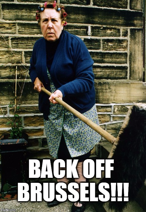 Back Off Brussels!! | BACK OFF BRUSSELS!!! | image tagged in brussels,europe,brexit,britain | made w/ Imgflip meme maker
