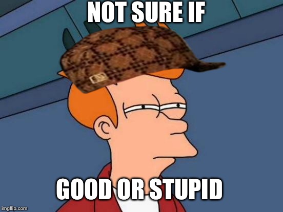 Futurama Fry Meme | NOT SURE IF GOOD OR STUPID | image tagged in memes,futurama fry,scumbag | made w/ Imgflip meme maker