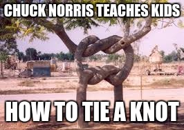 Chuck Norris isn't all about violence, he's educational, too!!!Chuck Norris Week ... A Sir_Unknown Event | CHUCK NORRIS TEACHES KIDS; HOW TO TIE A KNOT | image tagged in chuck norris week,meme,mmes,funny,hi | made w/ Imgflip meme maker