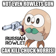 NOT EVEN ROWLETS GUN CAN KILL CHUCK NORRIS! | made w/ Imgflip meme maker