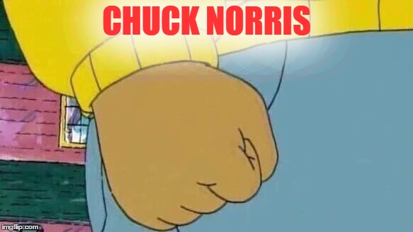 Arthur Fist Meme | CHUCK NORRIS | image tagged in memes,arthur fist | made w/ Imgflip meme maker