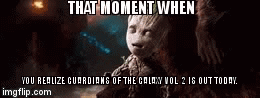 Groot's Excited  | image tagged in gifs,groot,guardians 2 | made w/ Imgflip video-to-gif maker