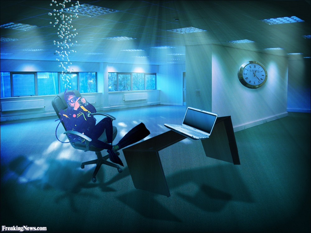High Quality Underwater Office Blank Meme Template