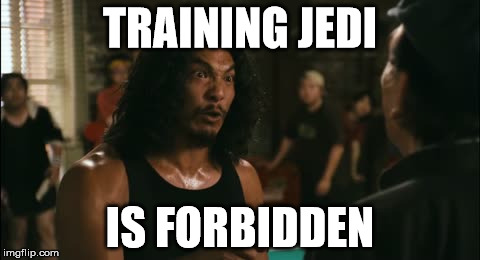 wilo | TRAINING JEDI IS FORBIDDEN | image tagged in wilo | made w/ Imgflip meme maker