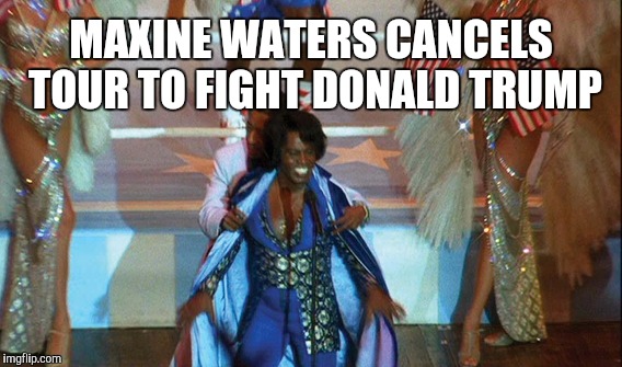 SOUL SINGER MAXINE WATERS CANCELS TOUR TO FIGHT DONALD TRUMP | MAXINE WATERS CANCELS TOUR TO FIGHT DONALD TRUMP | image tagged in funny,memes,gifs,congress,donald trump,maxine waters | made w/ Imgflip meme maker