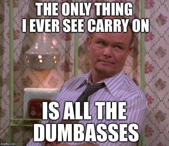 THE ONLY THING I EVER SEE CARRY ON IS ALL THE DUMBASSES | made w/ Imgflip meme maker