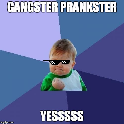 Success Kid Meme | GANGSTER PRANKSTER; YESSSSS | image tagged in memes,success kid | made w/ Imgflip meme maker